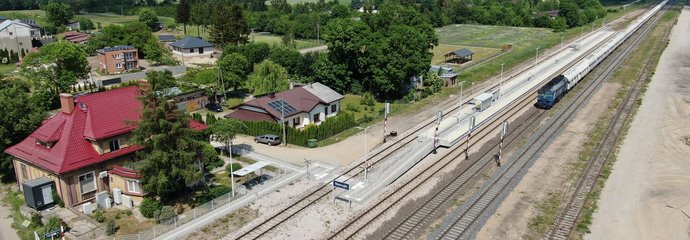 Stacja Niemojki - widok z drona fot Paweł Mieszkowski PKP Polskie Linie Kolejowe SA