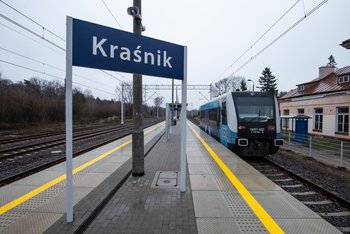 Pociąg na stacji Kraśnik.