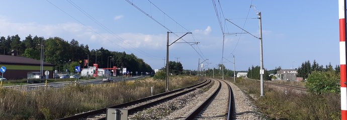 Tory kolejowe linii nr 62, planowana lokalizacja przystanku Wolbrom Zachodni, fot. Krzysztof Waśko