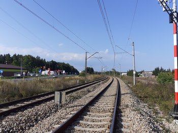 Tory kolejowe linii nr 62, planowana lokalizacja przystanku Wolbrom Zachodni, fot. Krzysztof Waśko