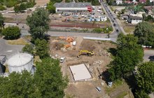 Łańcut - Prace rozpoczynające budowę wiaduktu- widać maszyny i pracowników, fot. Grzegorz Biega (2)