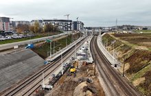 Plac budowy nowego przystanku kolejowego Kraków Piastów, widok z lotu ptaka, fot. Piotr Hamarnik (1)