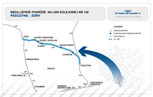 Mapa projektu „Prace na linii kolejowej nr 148 na odc. Pszczyna – Żory”