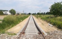Bielany Wrocławskie - nowy tor w kierunku Wrocławia na odnawianej trasie Wrocław-Sobótka-Świdnica; fot. Bohdan Ząbek