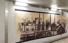 Mural powstaje w przejściu podziemnym na stacji Bytom, fot. Aleksander Głowacki, Polskie Linie Kolejowe (2)