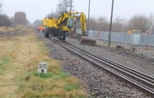 Prace na linii kolejowej 25 Mielec - Padew w Chorzelowie fot. Dorota Szalacha 