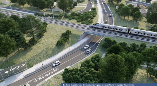 Wiadukt drogowy pod torami w Tomaszowie Mazowieckim - wizualizacja Wiadukt drogowy pod torami w Tomaszowie Maz. - wizualizacja PLK SA (1)