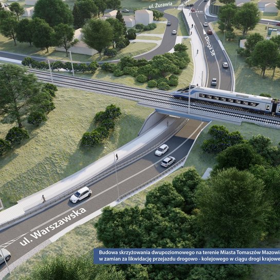 Wiadukt drogowy pod torami w Tomaszowie Mazowieckim - wizualizacja Wiadukt drogowy pod torami w Tomaszowie Maz. - wizualizacja PLK SA (1)