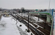 Stacja Sokółka - widok z wiaduktu nad torami. fot. Tomasz Łotowski PKP Polskie Linie Kolejowe SA