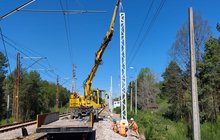 Wymiana sieci trakcyjnej na odcinku między Radomiem a Radzicami fot. Sebastian Stróżyk (3)