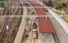 Opole Główne - widok na tory i prace modernizacyjne na stacji, fot. Adam Roik