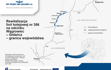 Linia Wągrowiec - granica Wielkopolski mapa