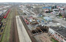 Łapy - prace budowlane na stacji, fot. Artur Lewandowski PKP Polskie Linie Kolejowe SA