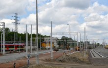 Stacja Łódź Kaliska, budowa nowych torów, maszyny i robotnicy. fot. Rafał Wilgusiak PLK