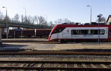 Pociąg przy peronie w Wolsztynie, fot. Łukasz Bryłkowski
