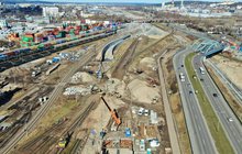 Maszyny budowlane, wykop i tory do portu Gdynia. fot. Szymon Danielek PKP PLK 