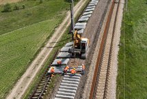 Wymiana torów, maszyny, robotnicy Radzice fot. Paweł Mieszkowski 1 PLK SA