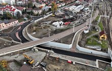 Nowe skrzyżowanie bezkolizyjne przy ul. Kolejowej w Nowym Sączu, widok z lotu ptaka, fot. Krzysztof Dzidek (4)