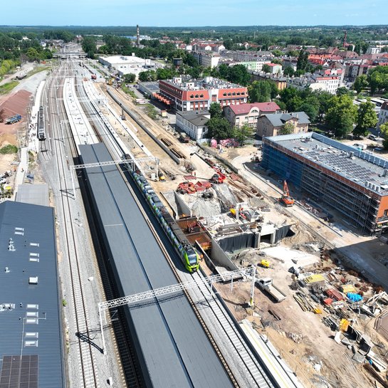 Stacja Słupsk Widok z góry na perony stacji Słupsk, fot. Tomasz Kuźma, PLK SA