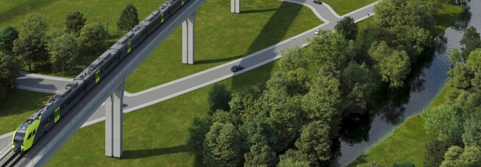 Wizualizacja estakady kolejowej w Łososinie Górnej Wizualizacja estakady kolejowej w Łososinie Górnej (1)