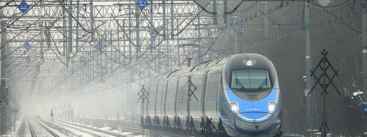 Pendolino na zimowych torach