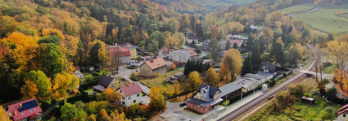 Przystanek Zagórze Śląskie z lotu ptaka. R.Mitura