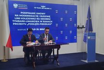 Podpisanie umowy na odc. Tymbark - Limanowa, fot. Piotr Hamarnik PLK SA