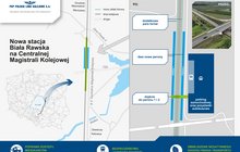 Mapa - Nowy przystanek Biała Rawska CMK aut. PLK SA