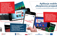 Grafika przedstawiająca screeny z gier edukacyjnych Bezpieczny Przejazd oraz link do strony kampanii: www.bezpieczny-przejazd.pl/edukacja/aplikacje-mobilne