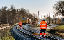 Szlak Toruń Wschodni - Chełmża, prace przy regulacji toru. fot. Iwona Zyblewska