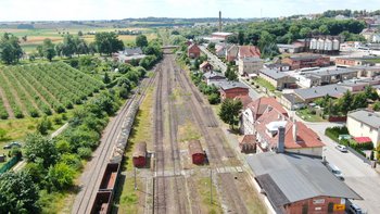 Widok z góry na stację Kcynia. fot. Szymon Danielek PLK