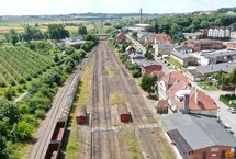 Widok z góry na stację Kcynia. fot. Szymon Danielek PLK