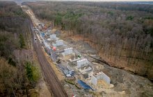 Budowany most kolejowy na odcinku linii Pruchna - Zebrzydowice, fot. Łukasz Hachuła PLK SA