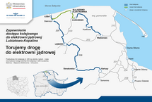 Mapa przedstawia plany modernizacji kolejowego dostępu do elektrowni jądrowej. Autor: Wojciech Jankowski PLK