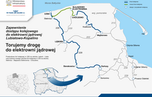 Mapa przedstawia plany modernizacji kolejowego dostępu do elektrowni jądrowej. Autor: Wojciech Jankowski PLK