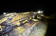 Nocne prace na linii Suwałki - Trakiszki fot Krzysztof Marszał PKP Polskie Linie Kolejowe SA