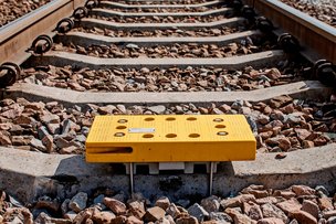 Urządzenie na ERTMS zainstalowane na torach.