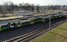 Pociąg przy peronie na stacji w Mławie, fot. P. Mieszkowski, A.Lewandowski