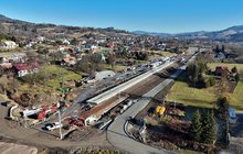 Modernizacja stacji Rabka Zaryte, widok z lotu ptaka, fot. Piotr Hamarnik 