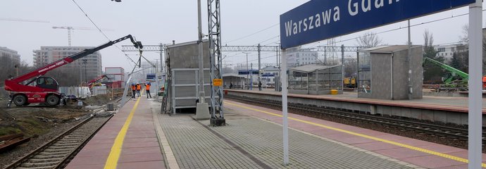 Prace na na stacji Warszawa Gdańska.