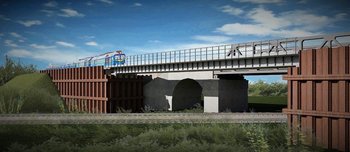 Wizualizacja wiaduktu kolejowego koło Krzyża Wielkopolskiego