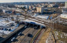 Wiadukt kolejowy przy ul. Piłsudskiego w Sosnowcu widziany z lotu ptaka, fot. Łukasz Hachuła