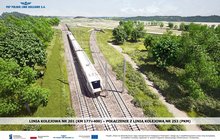 Wizualizacja: Linia kolejowa 201, połączenie z linią kolejową nr 253 (PKM), widok z powietrza. wiz. Krzysztof Mikołajczyk