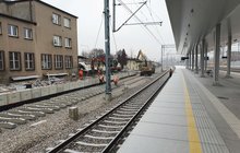 Stacja kolejowa w Trzebini.