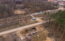 Szepietowo, wykopy pod budowę wiaduktu nad toram,fot. Łukasz Bryłowski, źródło PKP Polskie Linie Kolejowe S.A.