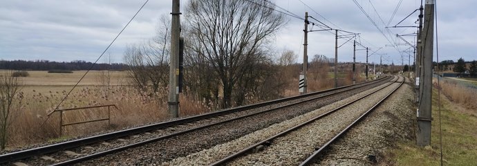 Tory linii kolejowej w miejscowości Trzeciewnica. fot. Przemysław Zieliński PKP PLK