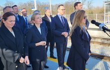 Briefing prasowy z udziałem przedstawicieli PLK SA w Izabelowie fot. Karol Jakubowski