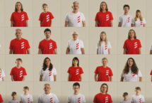 Grafika na której jest kilkadziesiąt osób w koszulach kampanijnych tworzących mozaikę.