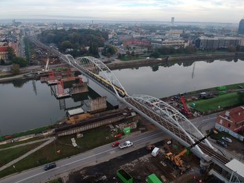 Rozbiórka starego mostu średnicowego w Krakowie