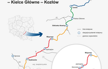 mapa Skarżysko Kamienna - Kozłów